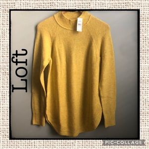 NWT Loft Yellow Mock Neck Tunic Sweater 💛